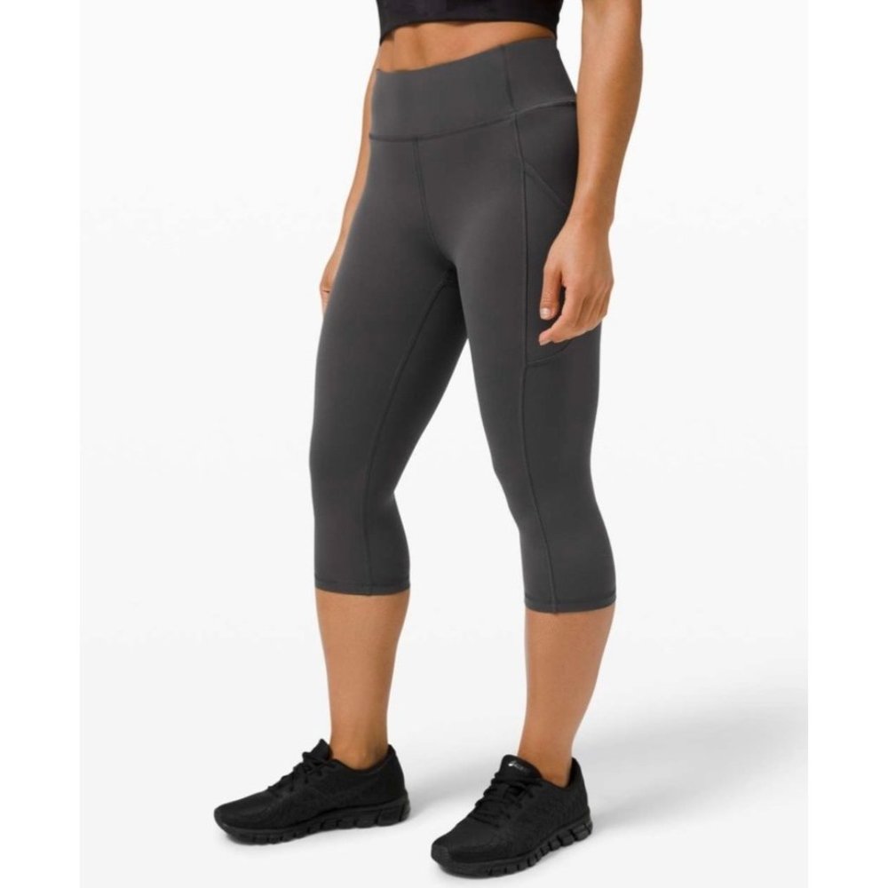 Lululemon Invigorate High-Rise Crop 17" Graphite Grey Size 6